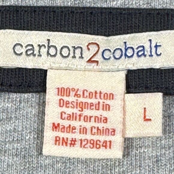 Carbon 2 Cobalt Henley Shirt Mens L Blue Long Sleeve Outdoor Causal Gorpcore - Picture 6 of 8